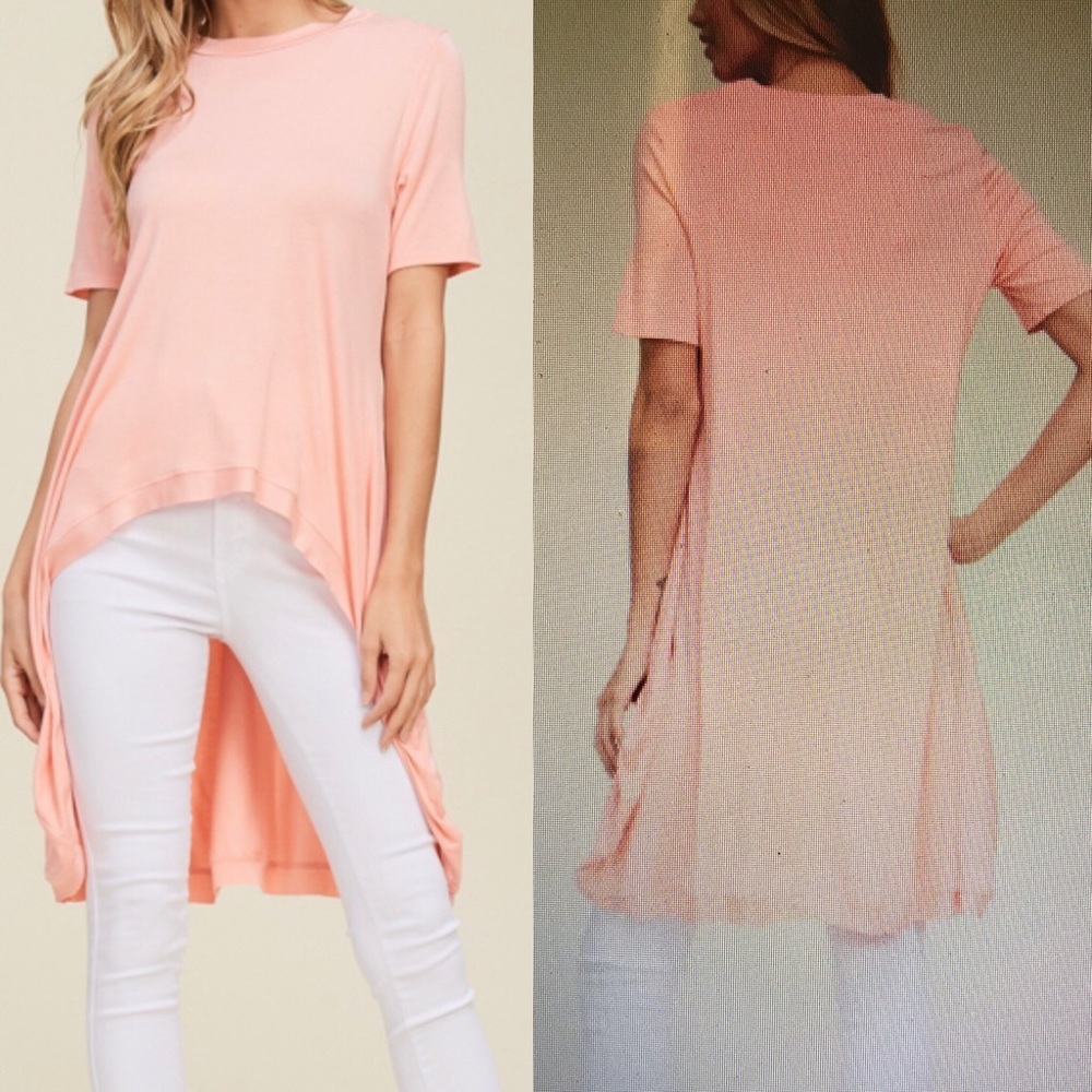 Peach High Low Top